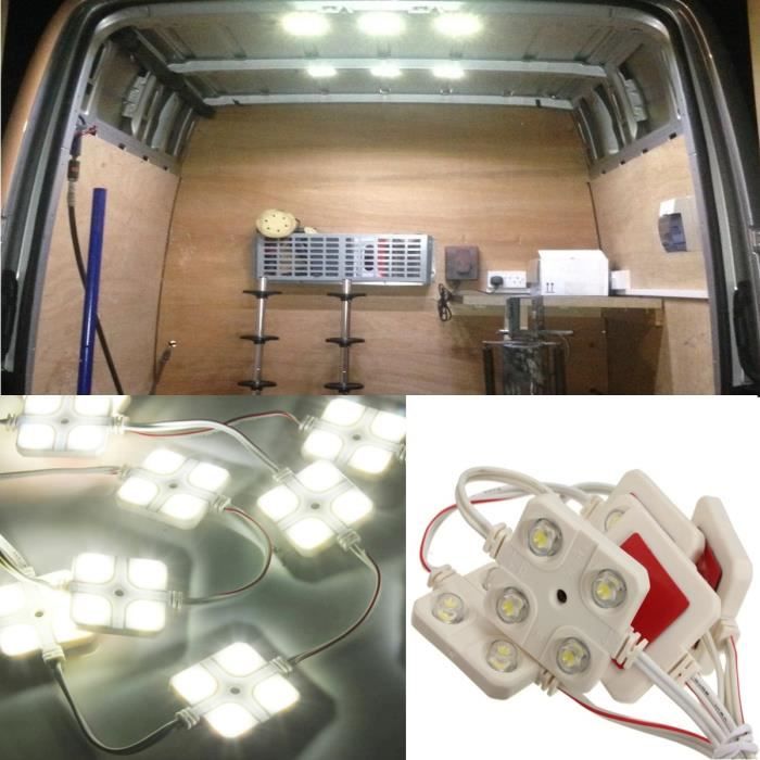 Garage Favoto Lampe Intérieur LED DIY Plafonnier Véhicule 10 * 4 LED DC 12V pour Auto Décoration Camions Miroir 