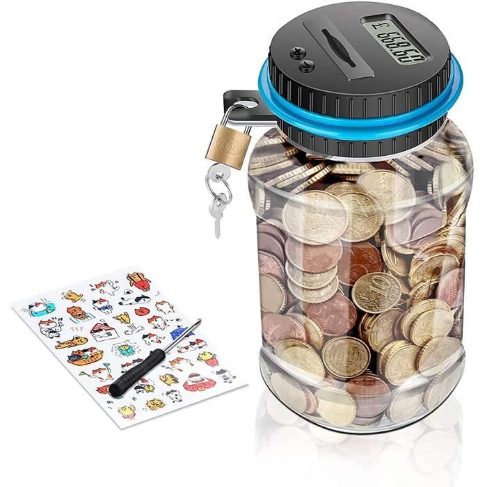 Compteur automatique de pièces de monnaie pour enfants d/'anniversaire et de Nouvel An Cadeau de Noël garçons et filles adultes MOMMED Tirelire numérique avec écran LCD