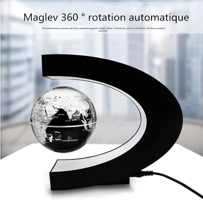 C forme LED Carte du monde decoration levitation magnetique 