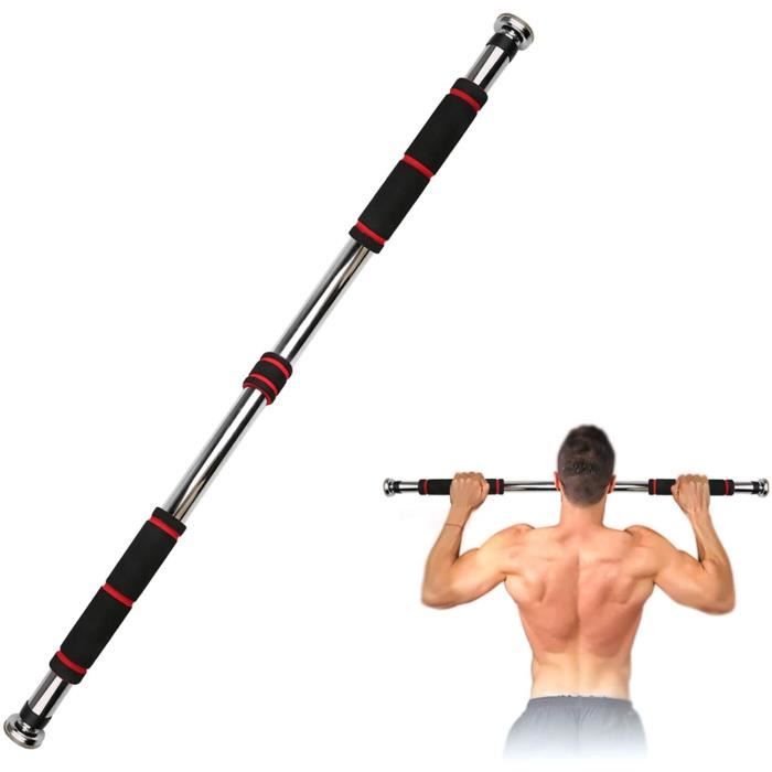Barre de traction de porte pour entraînement du haut du corps sans vis largeur réglable 90-130cm