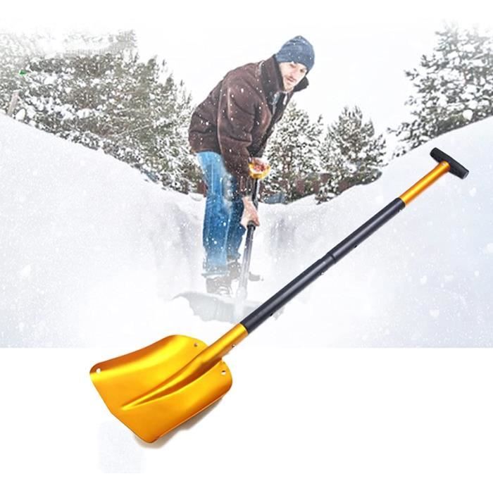 Pelle à Neige Rétractable Et Portable - Pour Voiture, Camping, VTT - Poignée Antidérapante, Aluminium Léger - Rouge, 86,5 X 26 Cm