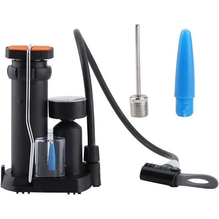 Pompe à Vélo Haute Pression Portable - Pompe Sol Avec Manomètre, 3 Adaptateurs
