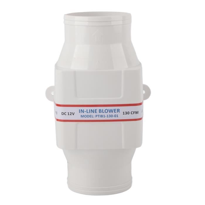 3in 12V Inline Bilge Air Blower Vent Fan 130CFM 4 Blades High Airflow