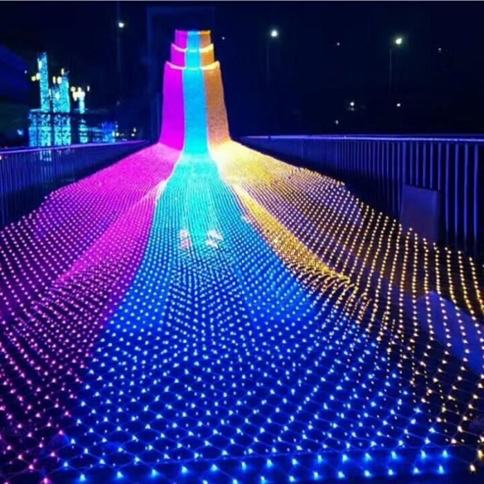 Guirlande Lumineuse Solaire En Filet - 3m X 1.5m + Rallonge 1.5m - Blanc Froid - Étanche - Pour Jardin, Balcon, Décoration Extérieure - 8
