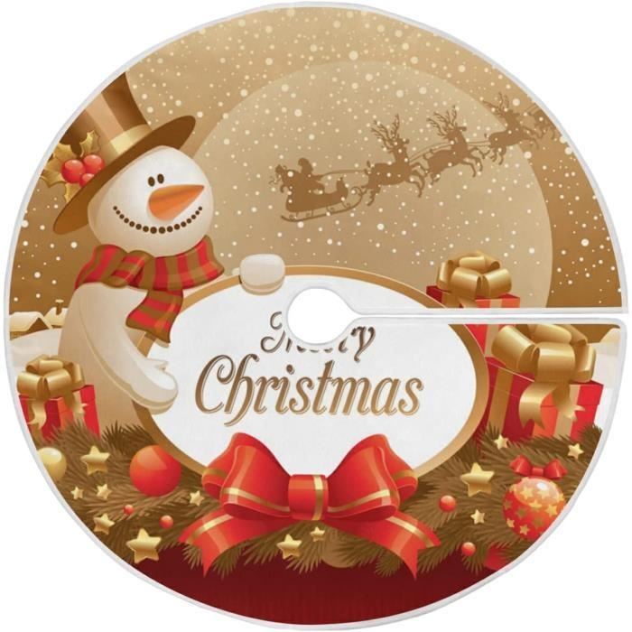 Tapis De Sapin De Noel Bonhomme De Neige Joyeux Noel 8couverture Pour Sapin De Noel Decoration D Interieur 76cm 703 Cdiscount Maison
