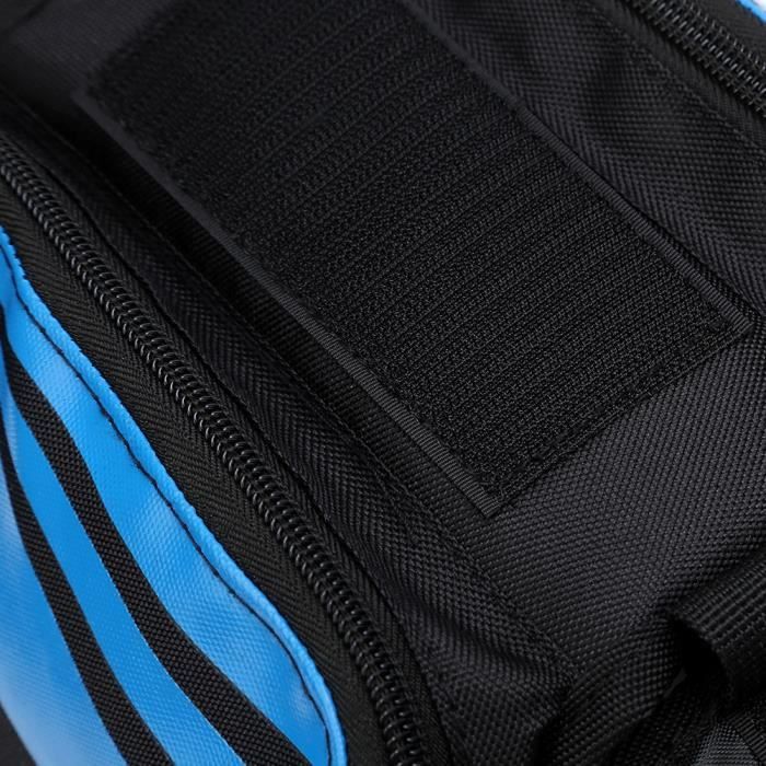 zjchao sac de vélo vélo cadre sacoche double poche tube avant sac pour téléphone portable vélo écran tactile bleu