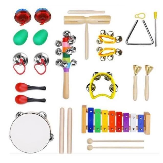 Instrument De Musique Pour Enfant 24 Pieces Instruments De Musique En Bois Percussion Pour Bebe Cdiscount Instruments De Musique