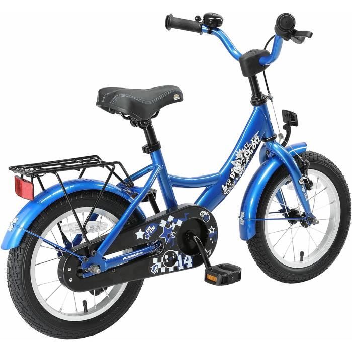 Vélo Enfant BIKESTAR - 14 Pouces - Freins Rétropédalage et Tirage linéaire - Bleu