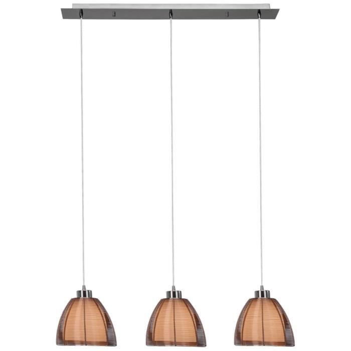 Lampe suspendue - BRILLIANT - 61176-53 - 3 lampes - Marron - Style Industriel Lampe suspendue - BRILLIANT - 61176-53 - 3 lampes - Marron - Style Industriel