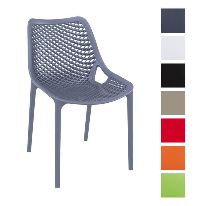 CLP Chaise de jardin empilable AIR en plastique Chaise de cuisine stable et résistante à leau et aux rayons UV 7 couleurs au c...