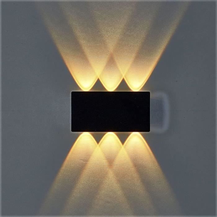 Applique Murale LED Moderne IP54 - Éclairage Haut/bas - Pour Intérieur Et Extérieur - Noir