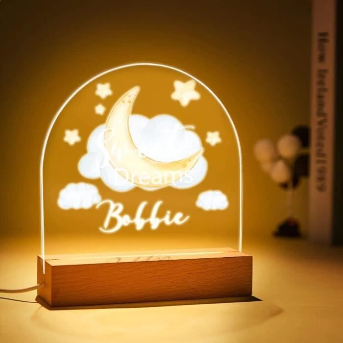 Veilleuse lune toute douce de couleur beige