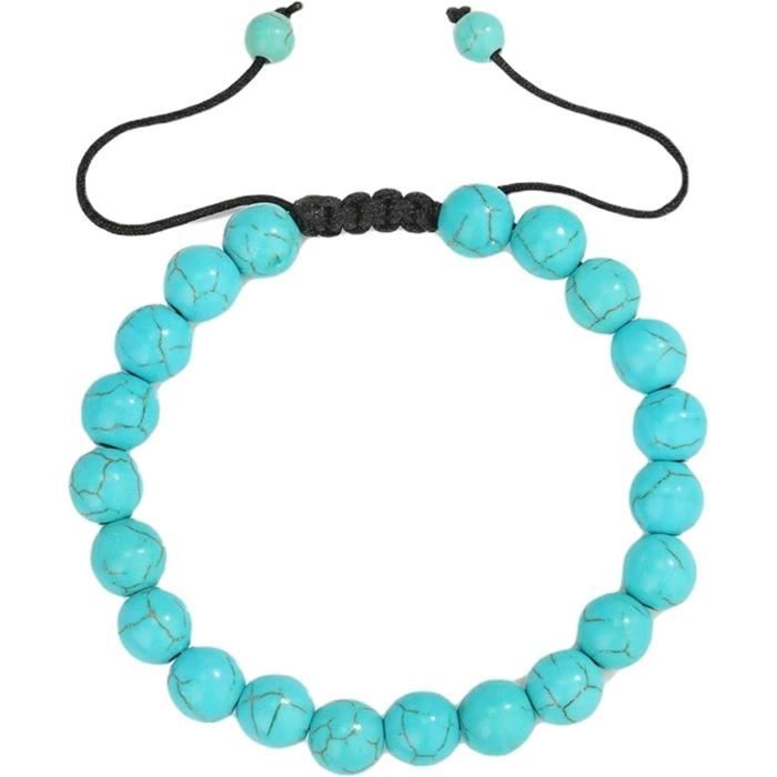Bracelet Homme En Pierre Naturelle Pyramidale - Bijou Artisanal Perles Carrées - Cadeau élégant Et Durable