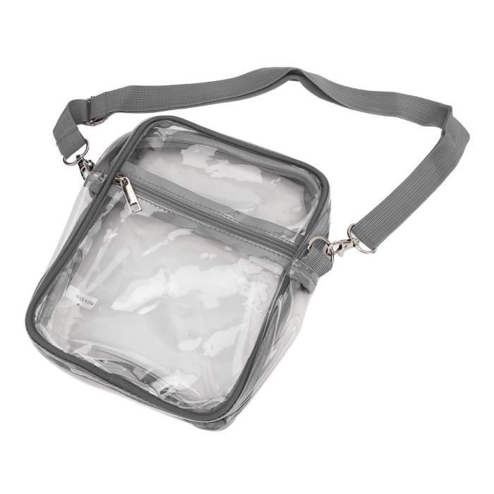 Sac Transparent Bandoulière - Approuvé Stades Et Concerts - PVC 0,6mm - Poche Avant - Imperméable