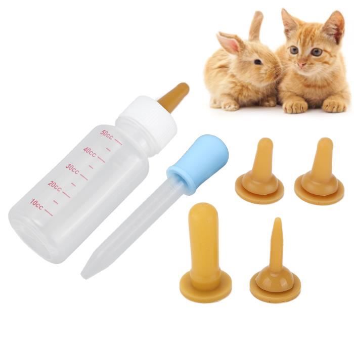 Biberon Réutilisable Pour Chaton Et Petit Animal - Tétine Silicone, Gradué - Facile à Nettoyer