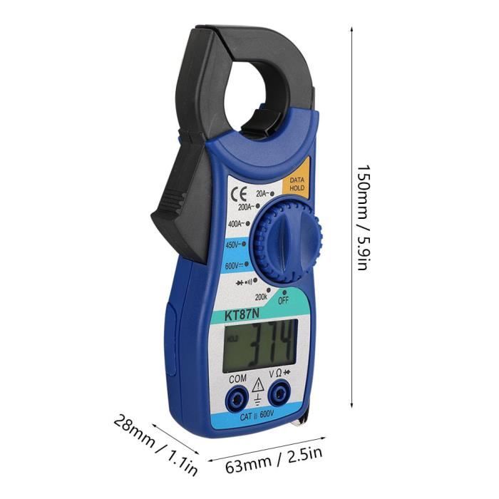 Multimètre Numérique 3 En 1 Avec Pince Ampèremètre - Écran LCD Couleur, 6000 Points, Mesure Tension/capacité/résistance - 4