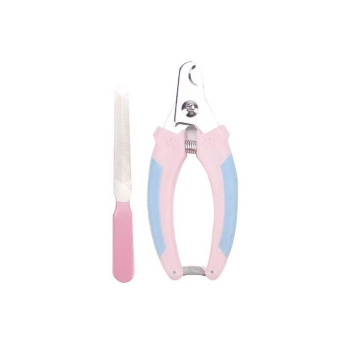 Meilleurs prix pour 2 en 1 Coupe Ongles Chien Chat Coupe Griffe pour Chien avec Lime à Ongles Sécurisé pour Grands Moyens Chiens Chats Rose