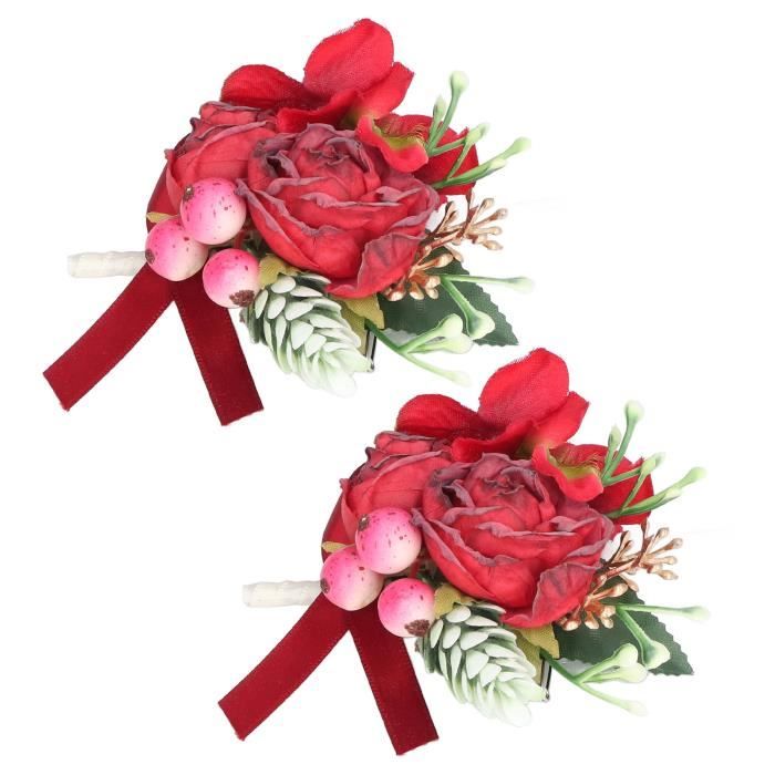Unique Rose clair en Boutonnière feuille de lierre avec broche mariage fleurs marié