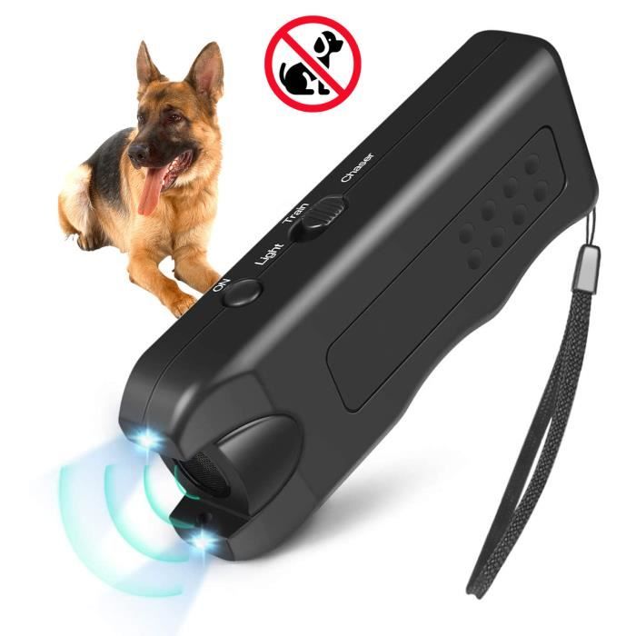 Comparer les prix de ultrasonique anti-aboiement portatif pour chien 2800mcd lumière blanche forte répulsif efficace pour chien distance 82 pieds