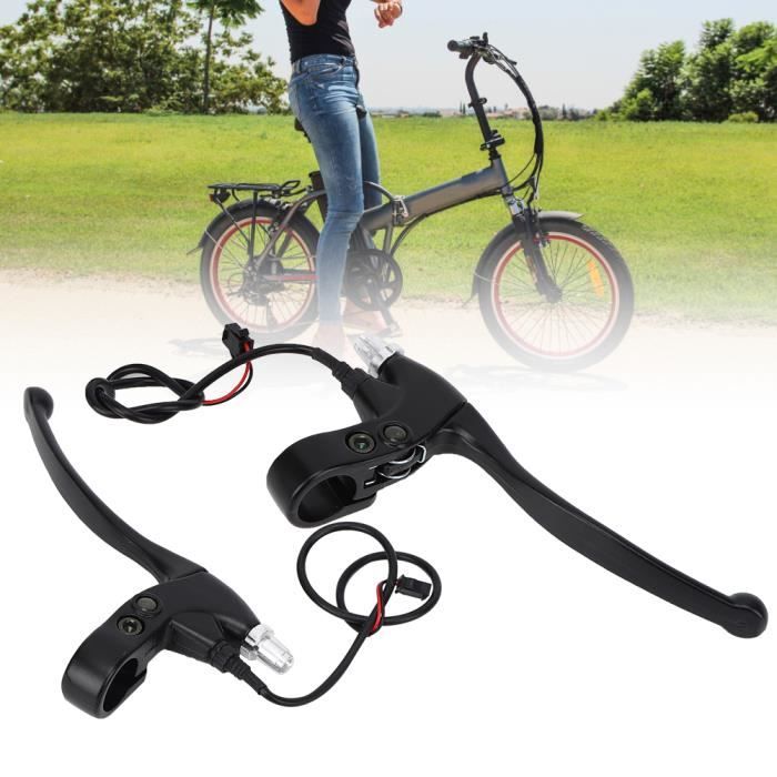 HERCHR Leviers De Frein Vélo Électrique - Poignée Frein à Main Alliage Aluminium Avec Cloche Pour Scooter Et VAE
