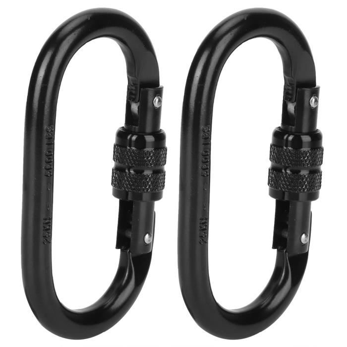 Mousqueton à Verrouillage Auto 24 KN - Pour Escalade, Rappel, Hamac (Alliage Aluminium)