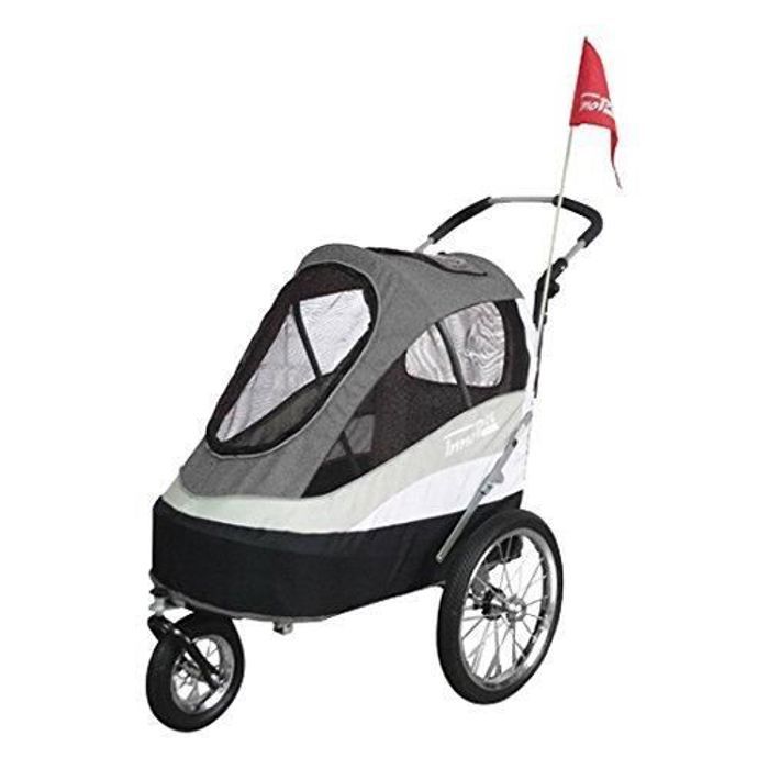 INNOPET  IPS-055-AT Sporty Dog Trailer Deluxe Poussette-Remorque V&eacute;lo pour Chien Noir-Gris 8718403400670 