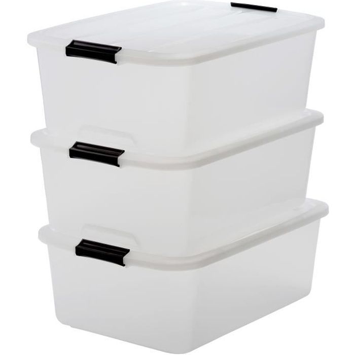 Boite De Rangement Plastique Avec Couvercle Boite de rangement en plastique transparent avec couvercle - Achat