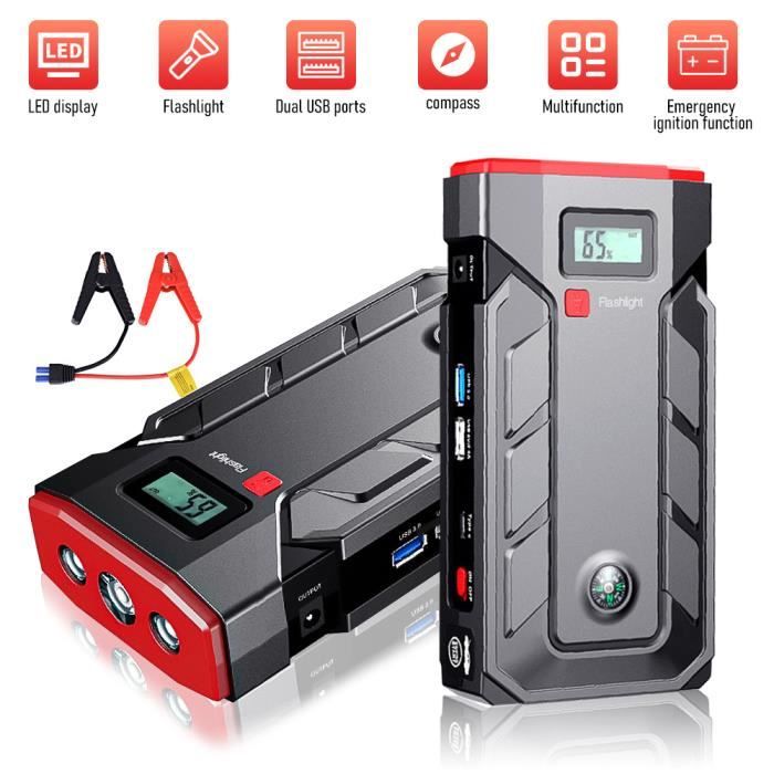 Booster Batterie Voiture 2000mAh 12V Démarreur Jump Starter Avec Pinces