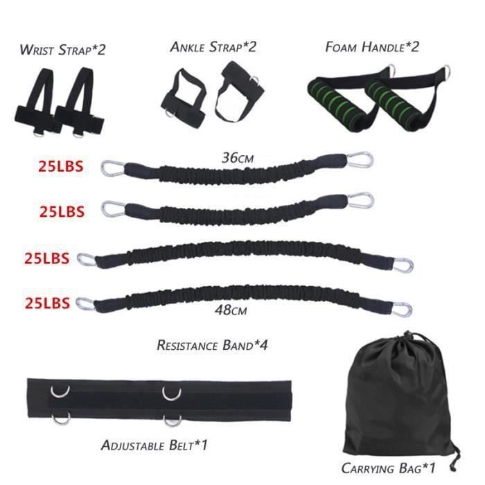 Bandes D'assistance Tractions - Lot Avec Plaque Pied - Résistance 40-132kg - Pour Barre De Traction