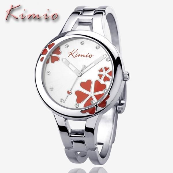 Alienwork Montre Femme Or Rose Bracelet Maille Gris Cadran Nacre élégant