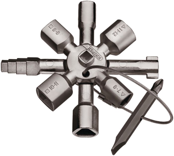 Clé universelle TWINKEY® pour armoires de commande à 8 empreintes - KNIPEX - 001101
