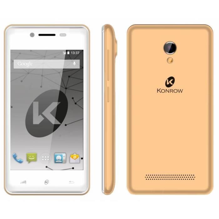 Achat T&eacute;l&eacute;phone portable Smartphone Konrow Coolsmart Gold pas cher