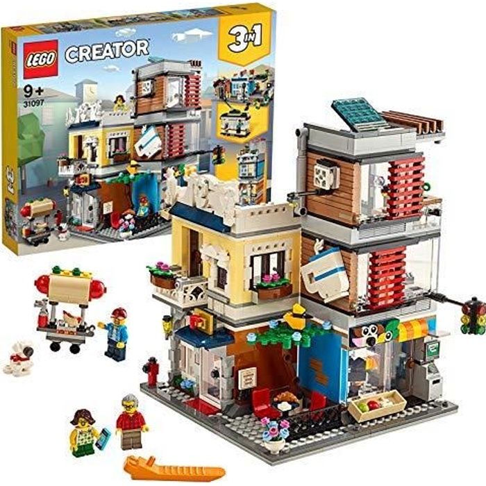 LEGO®-Creator L’animalerie et le café Garçon et Fille 9 Ans et Plus, Jeu de Création, 969 Pièces 31097 31097