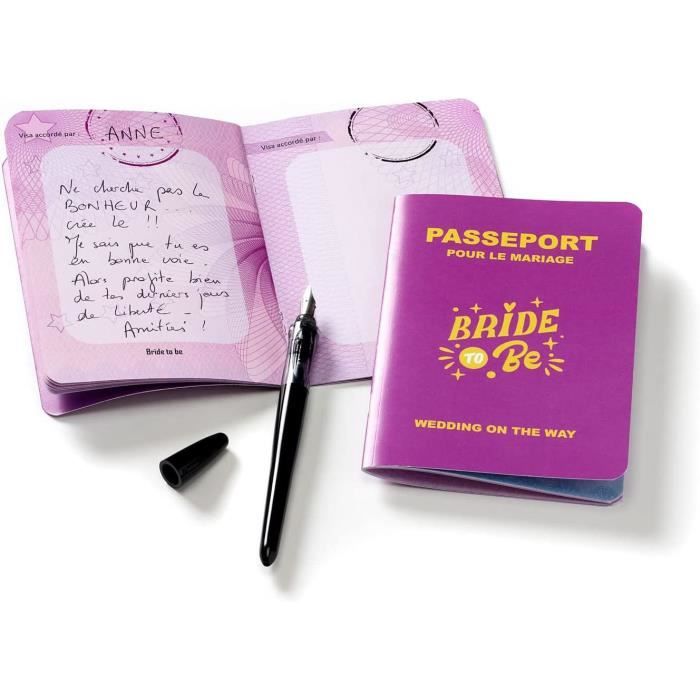 Cadeau EVJF Original - Passeport EVJF - Cadeau Homme-Femme - Format Passeport (A6) - Carte Personnalisée