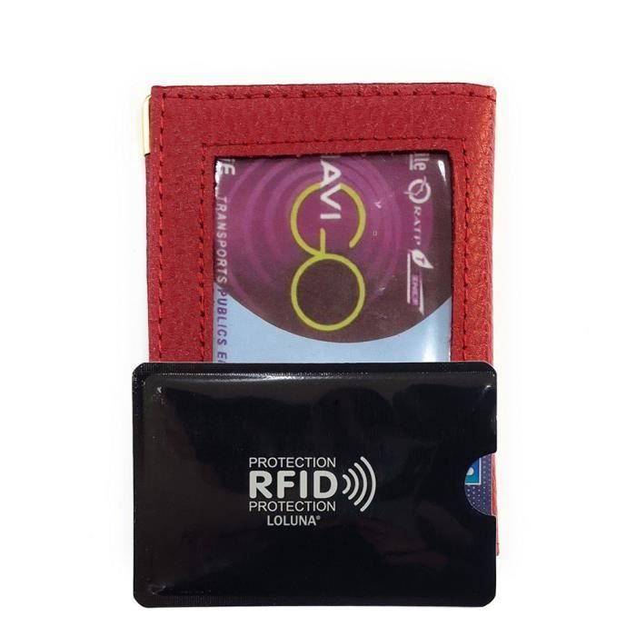 Porte-carte NAVIGO simple 1 à 3 cartes + étui Carte RFID, transparent,  compact en cuir pour homme - femme LOLUNA® (Chocolat) Chocolat - Cdiscount  Bagagerie - Maroquinerie