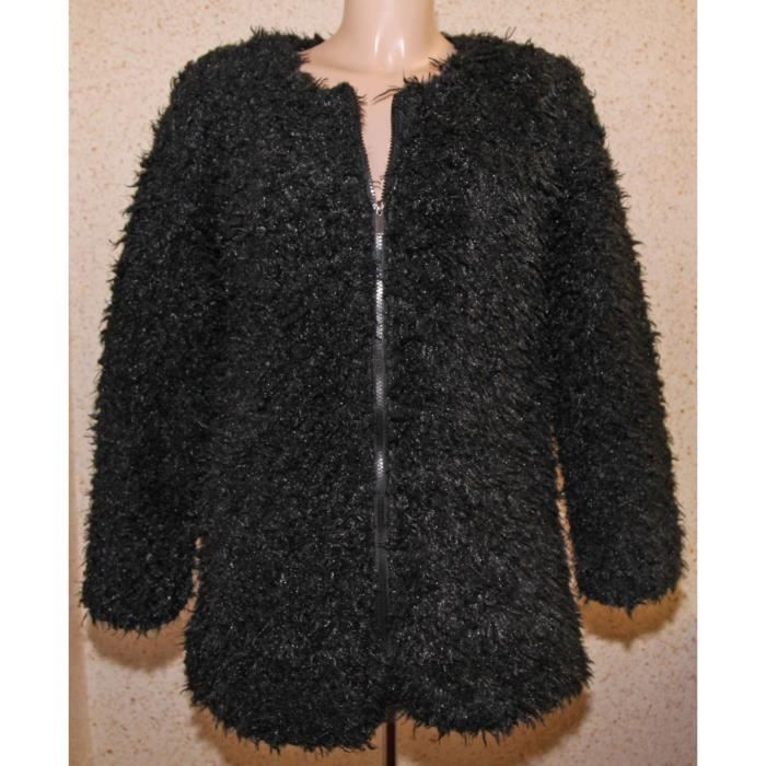 Veste Gilet Long Femme Fourrure Yéti Doublé Zip ...