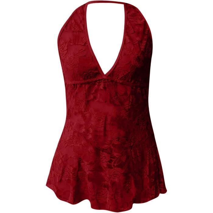 Nuisette Longue Femmes grande taille Lingerie Babydoll Bowknot vêtements de nuit sous-vêtements