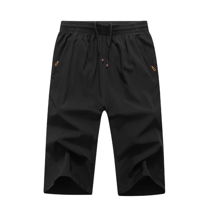 Pantacourt Homme Sport Baggy - Style Basketball, Coupe Ample - Pour Tennis, Muscu, Streetwear - Taille XXL Couleur Kaki