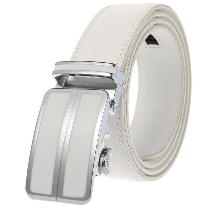 Ceinture En Cuir Pour Homme Avec Boucle Ardillon En Alliage - Tailles 120, 130, 140 Cm, Largeur 3 Cm