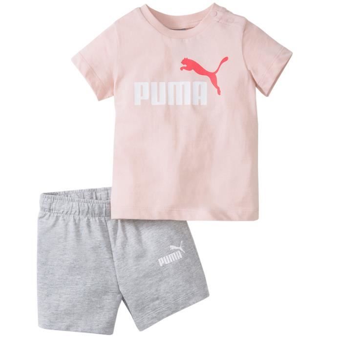 Puma Minicats Tee Short Set 845839-36, pour filles , Rose, t-shirts