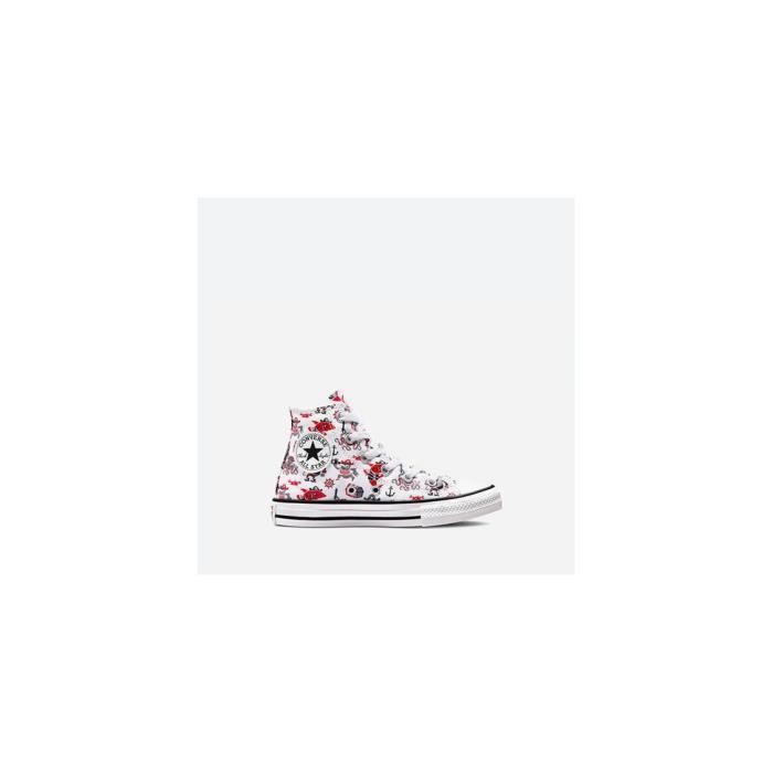 Baskets Converse Chuck Taylor All Enfant CONVERSE 372874C Blanc Multicolore Lacets Textile Multicolore Cdiscount Chaussures
