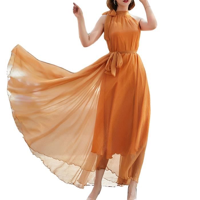 Robe Surplice pour femme - Décontractée - Sans manches - Col