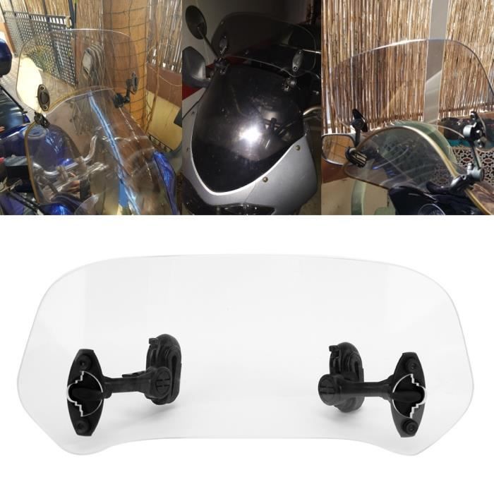 Mxzzand Déflecteur de moto Extension de pare-brise de moto Augmenter le  pare-brise Déflecteur d'air réglable auto bulle