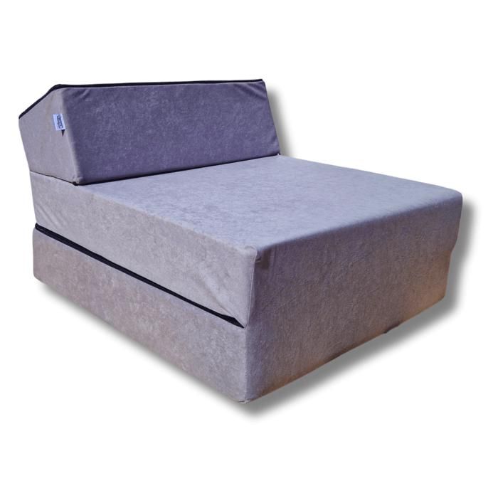 longueur 200 cm Matelas lit fauteuil futon pliable pliant choix des couleurs 1000-Marron Clair-Microfiber