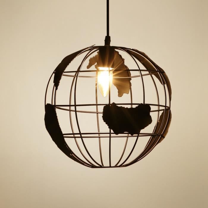 Suspension Moderne Personnalité Rétro Plafonnier Luminaire Eclairage Décor Chambre Café - Globe