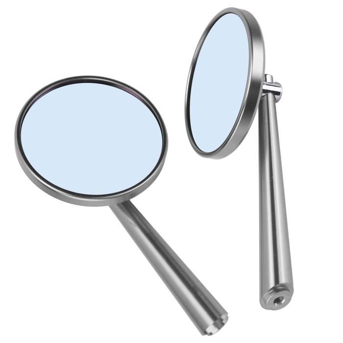 Rétroviseurs De Moto En Aluminium CNC - Verre Bleu Anti-éblouissement - Pour Guidon 13-14 Mm Ou 17-18 Mm - Lot De 2