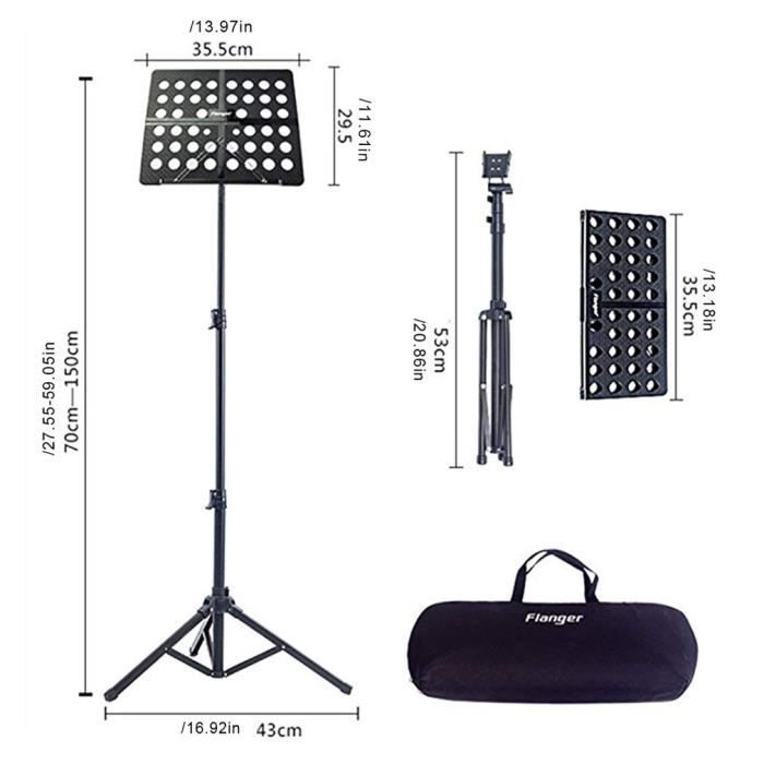 Pupitre Telescopique Support De Partition De Musique Pliable Reglable De 27 6 A 57 1 Pouces Cdiscount Instruments De Musique