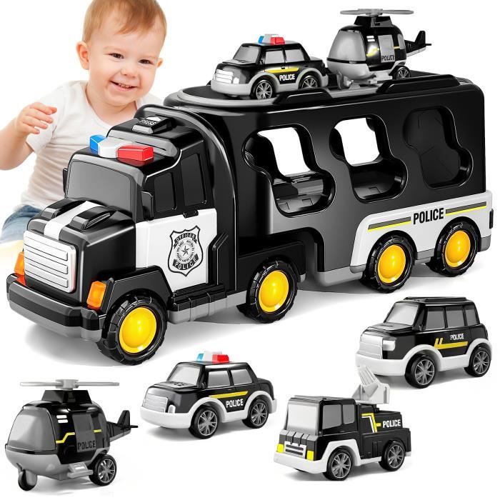 Camion de Transport Voiture Enfant avec 6 Petite Voiture,15 Panneaux Route,  Cadeau Camion Jouet pour 3 4 5 Ans Garcon - Cdiscount Jeux - Jouets