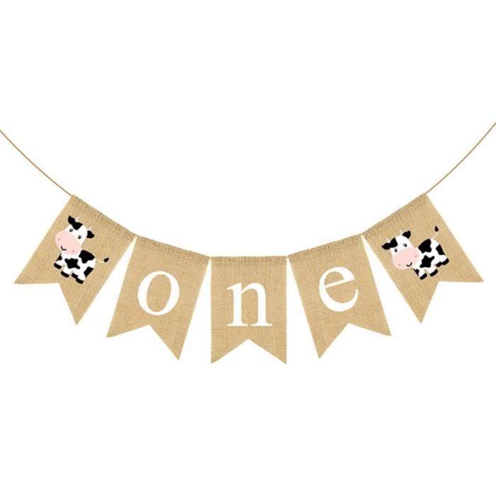 1 Pc Bebe Fete D Anniversaire Dessin Anime Vache Machaon Banniere Ornement Suspendu Banderole Banniere Guirlande Hors Noel Cdiscount Maison