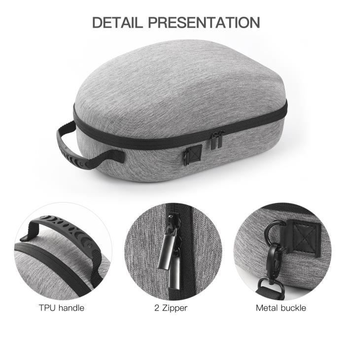 Étui Rigide MAS CARNEY Pour Casque Audio - Housse Protection EVA Anti-Choc Noir 8x8cm
